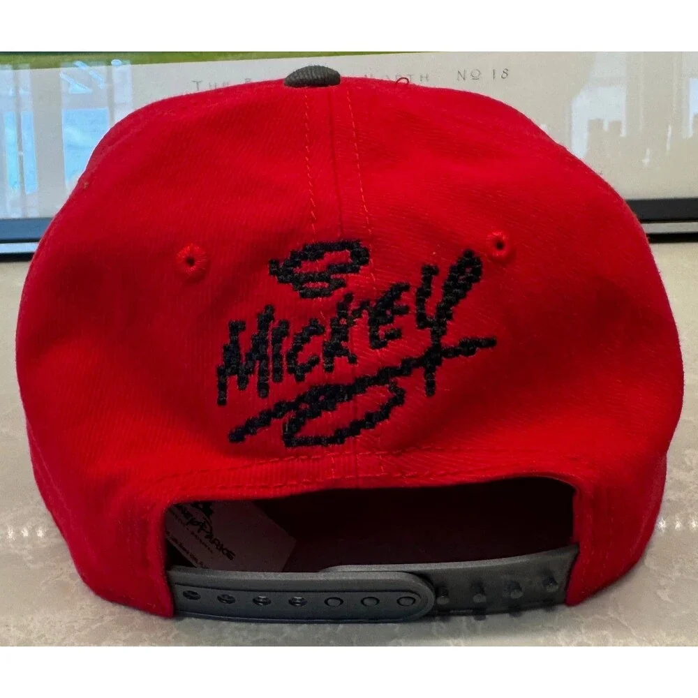 NEW - Disney Parks Pixel Cross Stitch MICKEY MOUSE Red Hat Youth Adjustable NWT